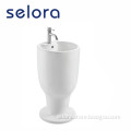 2021 modern design ceramic one piece pedestal basin